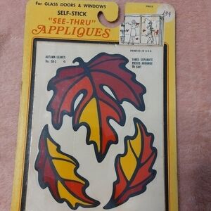 Vintage Autumn Leaves Glass Appliques